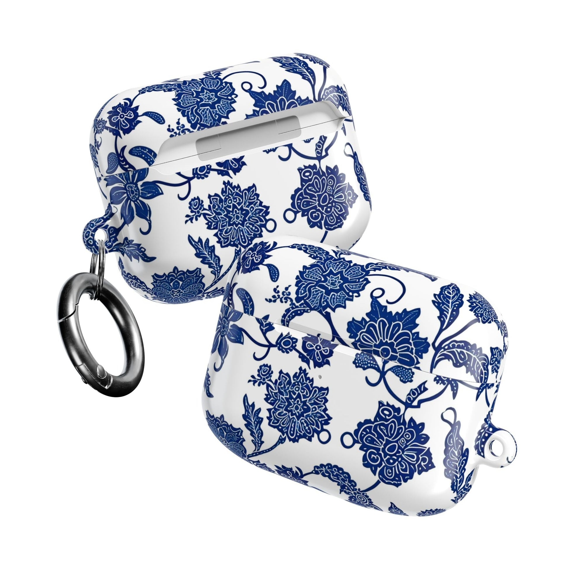 Blue Floral AirPod Case — Porcelain - Inspired Protective Cover - DIGITAL X