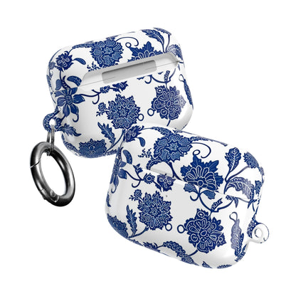 Blue Floral AirPod Case — Porcelain - Inspired Protective Cover - DIGITAL X