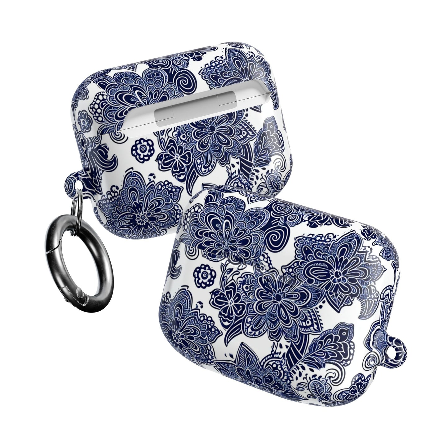 Blue Floral AirPod Case — Porcelain - Inspired Protective Cover - DIGITAL X
