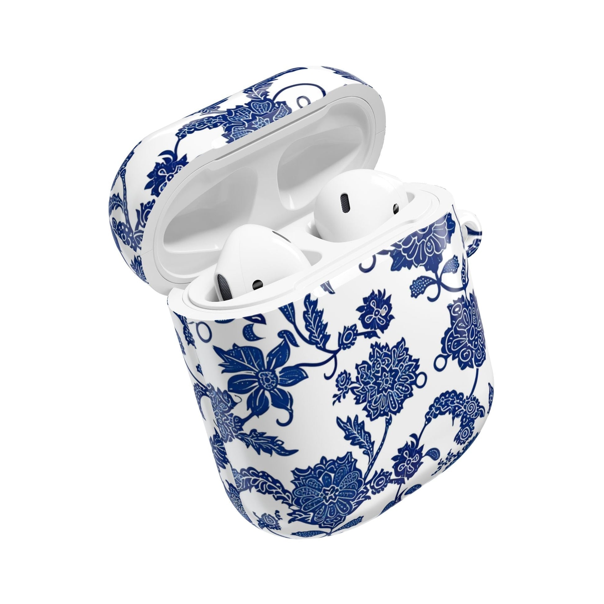 Blue Floral AirPod Case — Porcelain - Inspired Protective Cover - DIGITAL X