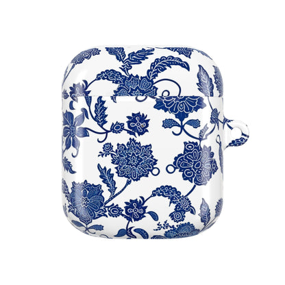 Blue Floral AirPod Case — Porcelain - Inspired Protective Cover - DIGITAL X