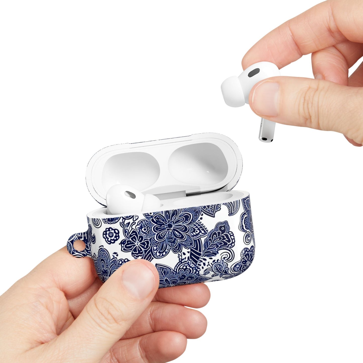 Blue Floral AirPod Case — Porcelain - Inspired Protective Cover - DIGITAL X