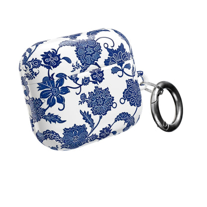 Blue Floral AirPod Case — Porcelain - Inspired Protective Cover - DIGITAL X