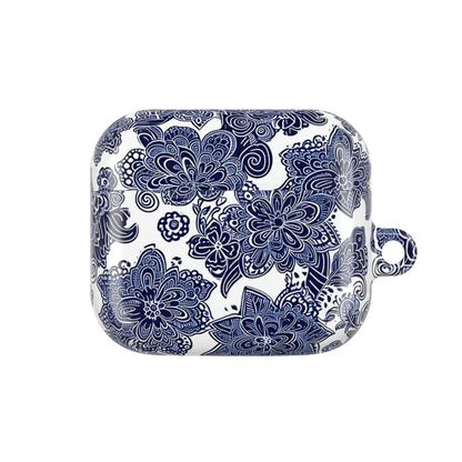 Blue Floral AirPod Case — Porcelain - Inspired Protective Cover - DIGITAL X