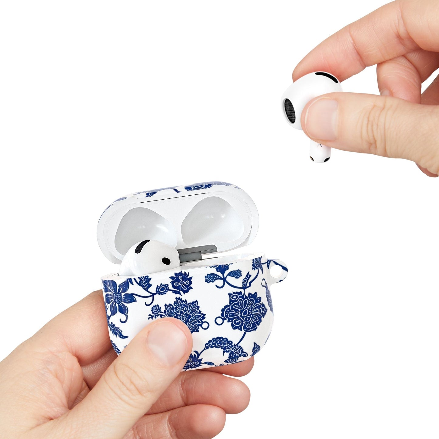 Blue Floral AirPod Case — Porcelain - Inspired Protective Cover - DIGITAL X