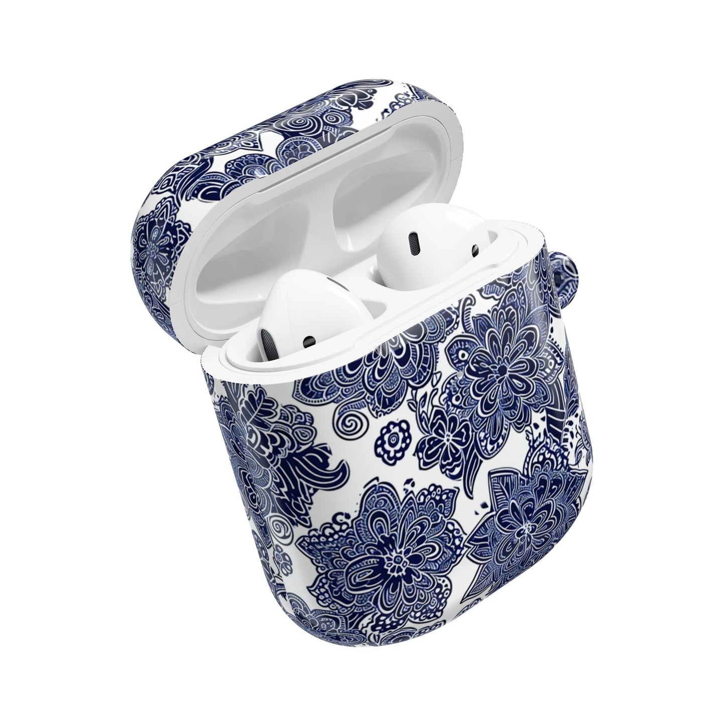 Blue Floral AirPod Case — Porcelain - Inspired Protective Cover - DIGITAL X