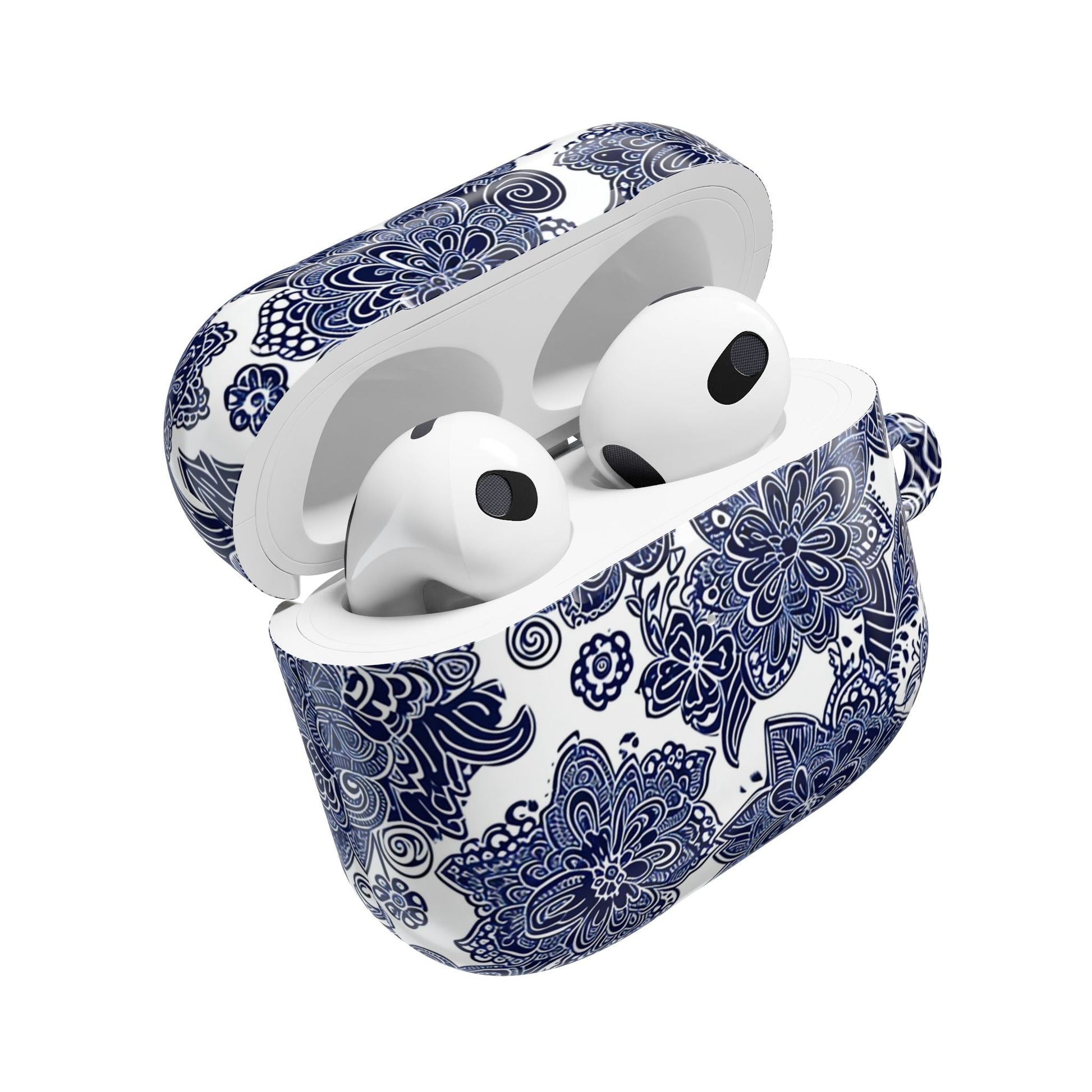 Blue Floral AirPod Case — Porcelain - Inspired Protective Cover - DIGITAL X