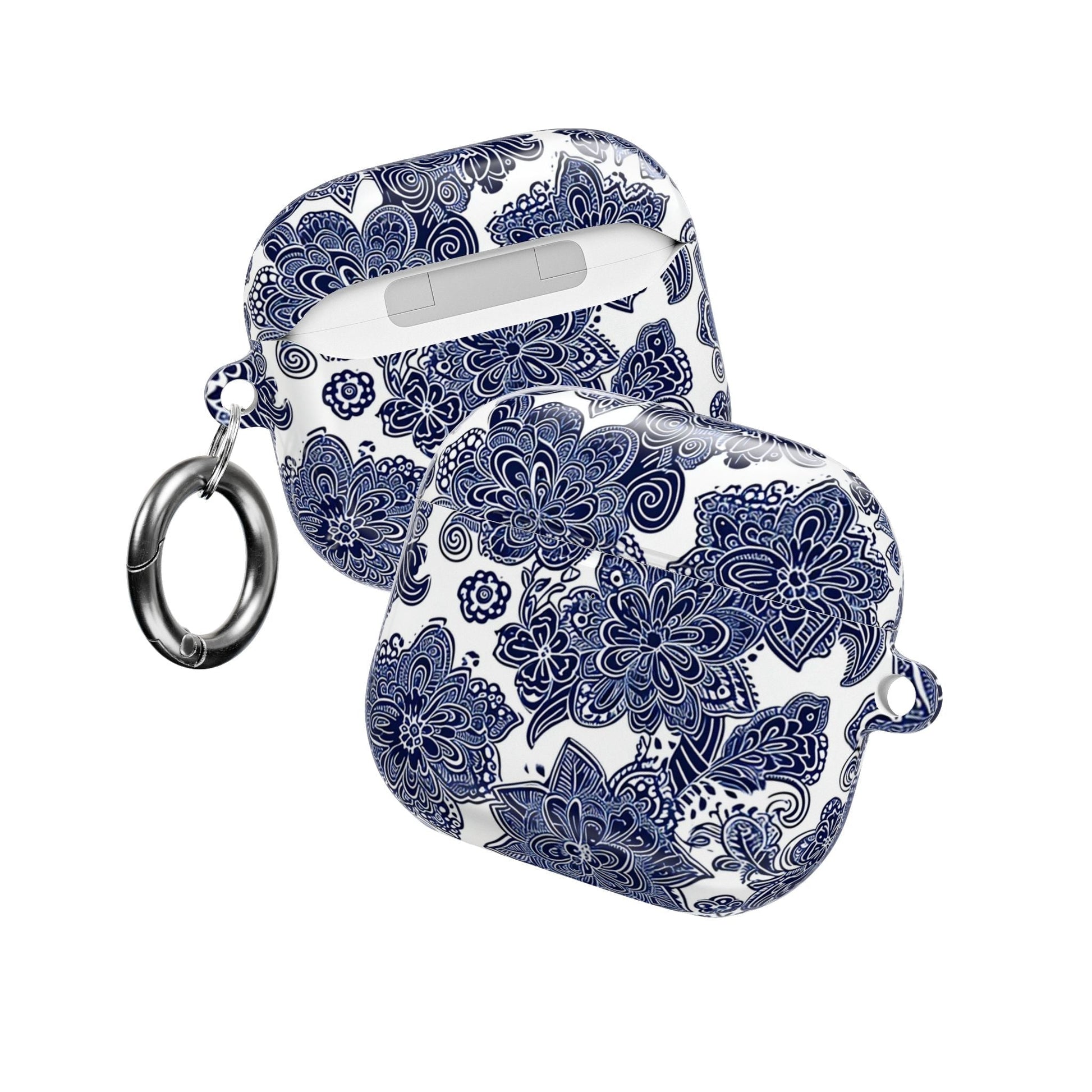 Blue Floral AirPod Case — Porcelain - Inspired Protective Cover - DIGITAL X