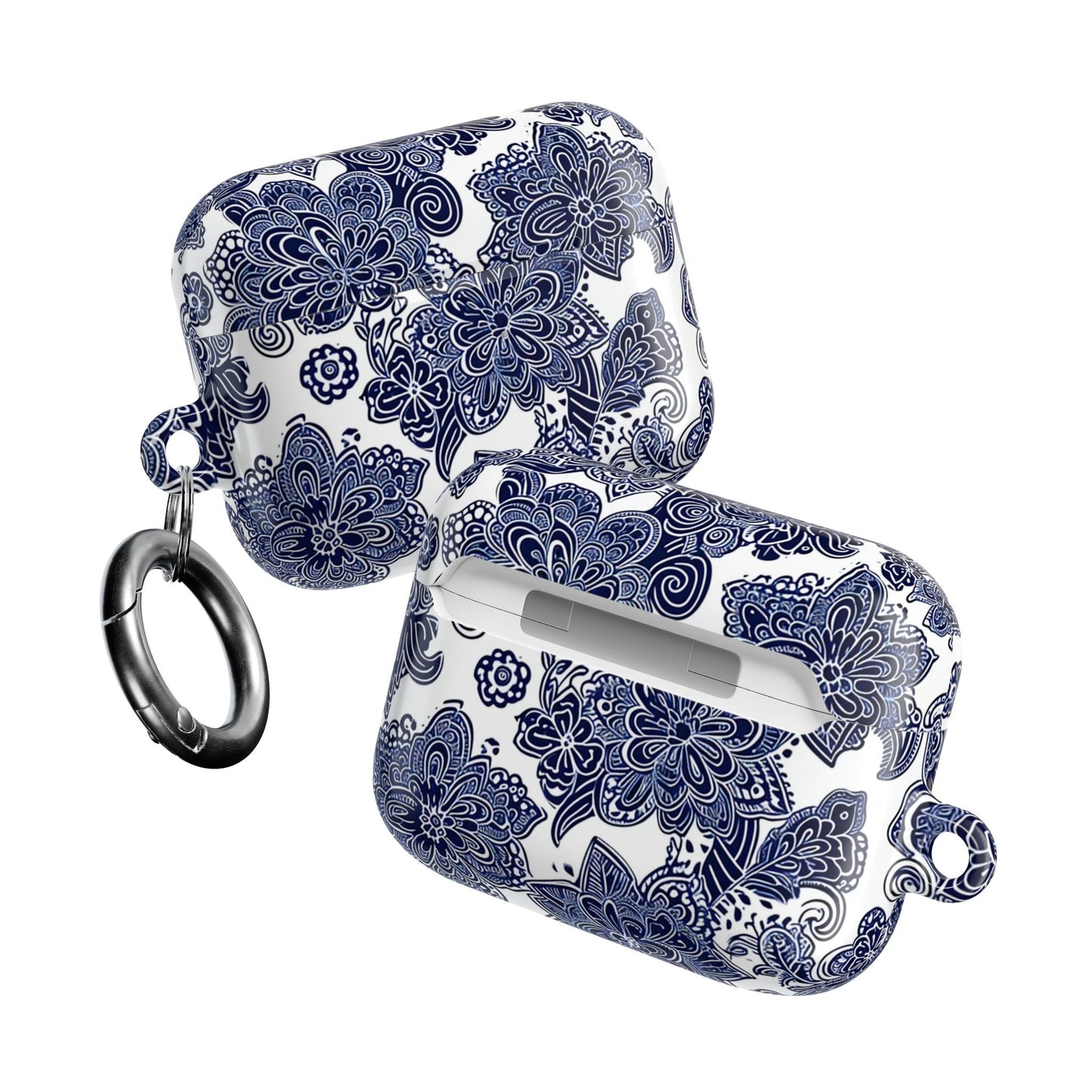 Blue Floral AirPod Case — Porcelain - Inspired Protective Cover - DIGITAL X