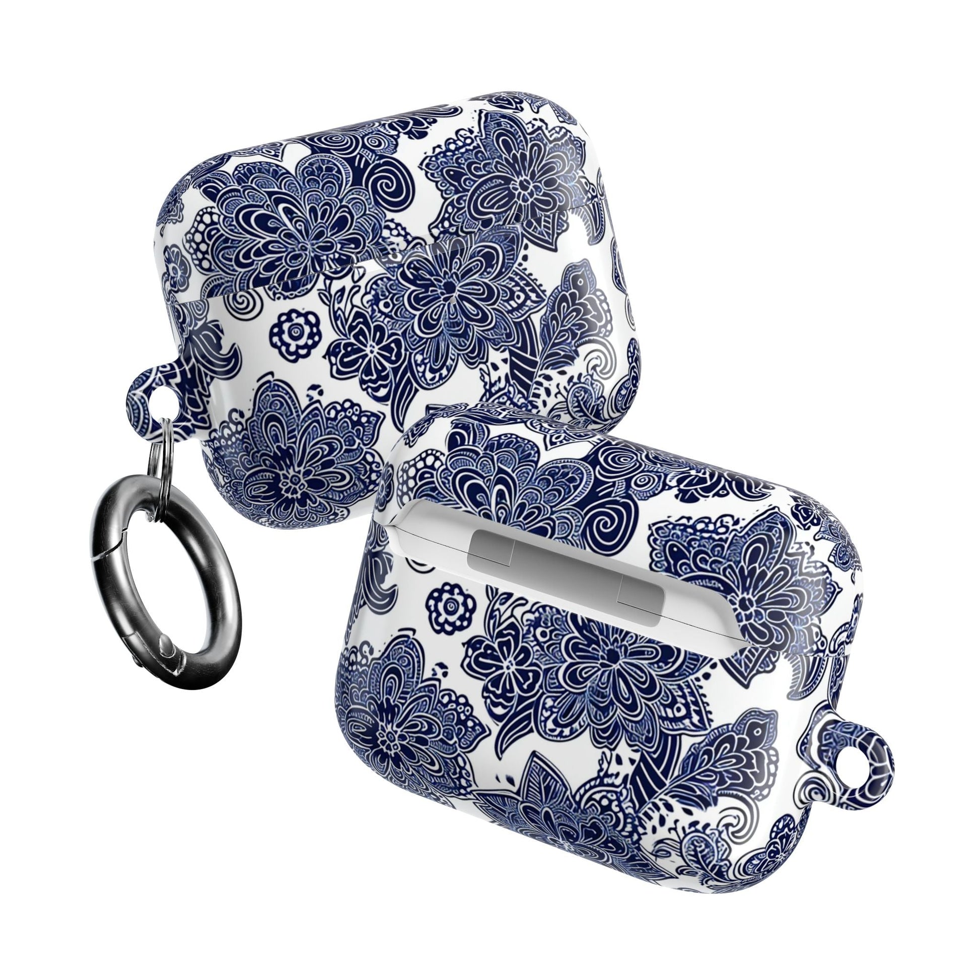 Blue Floral AirPod Case — Porcelain - Inspired Protective Cover - DIGITAL X