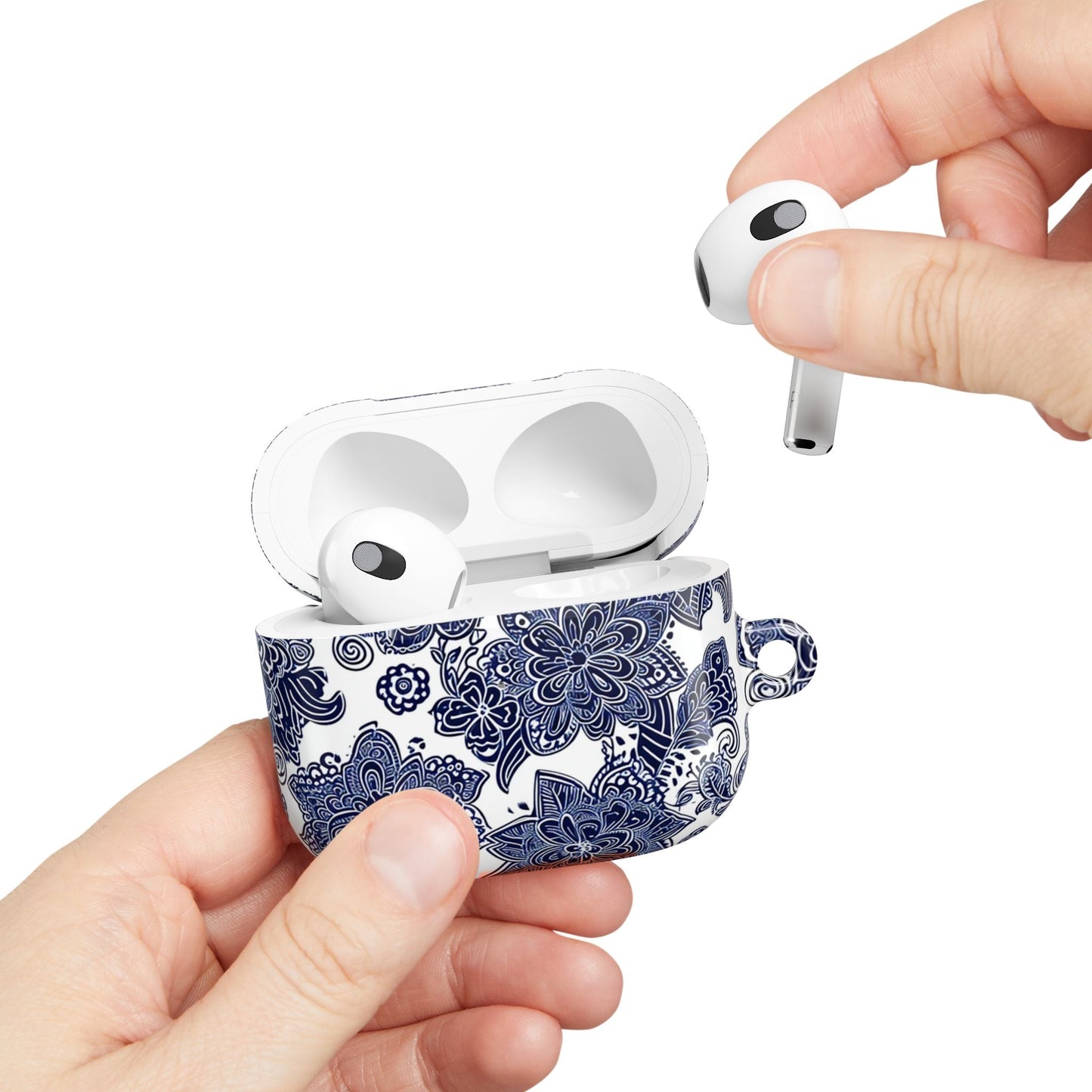 Blue Floral AirPod Case — Porcelain - Inspired Protective Cover - DIGITAL X