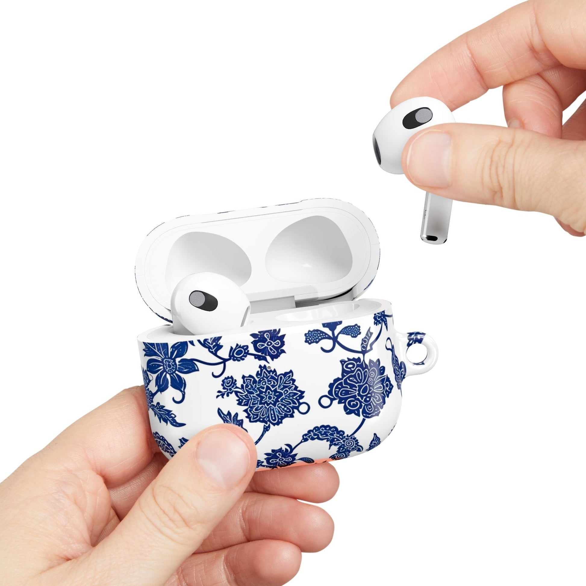 Blue Floral AirPod Case — Porcelain - Inspired Protective Cover - DIGITAL X