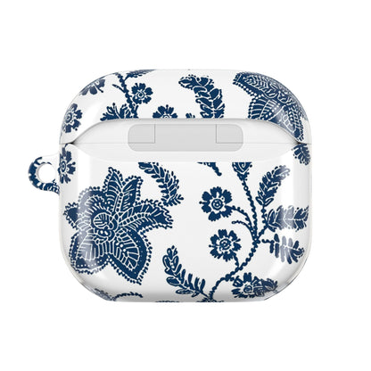 Blue Floral AirPod Case – Vintage Indigo Chinoiserie Design - DIGITAL X