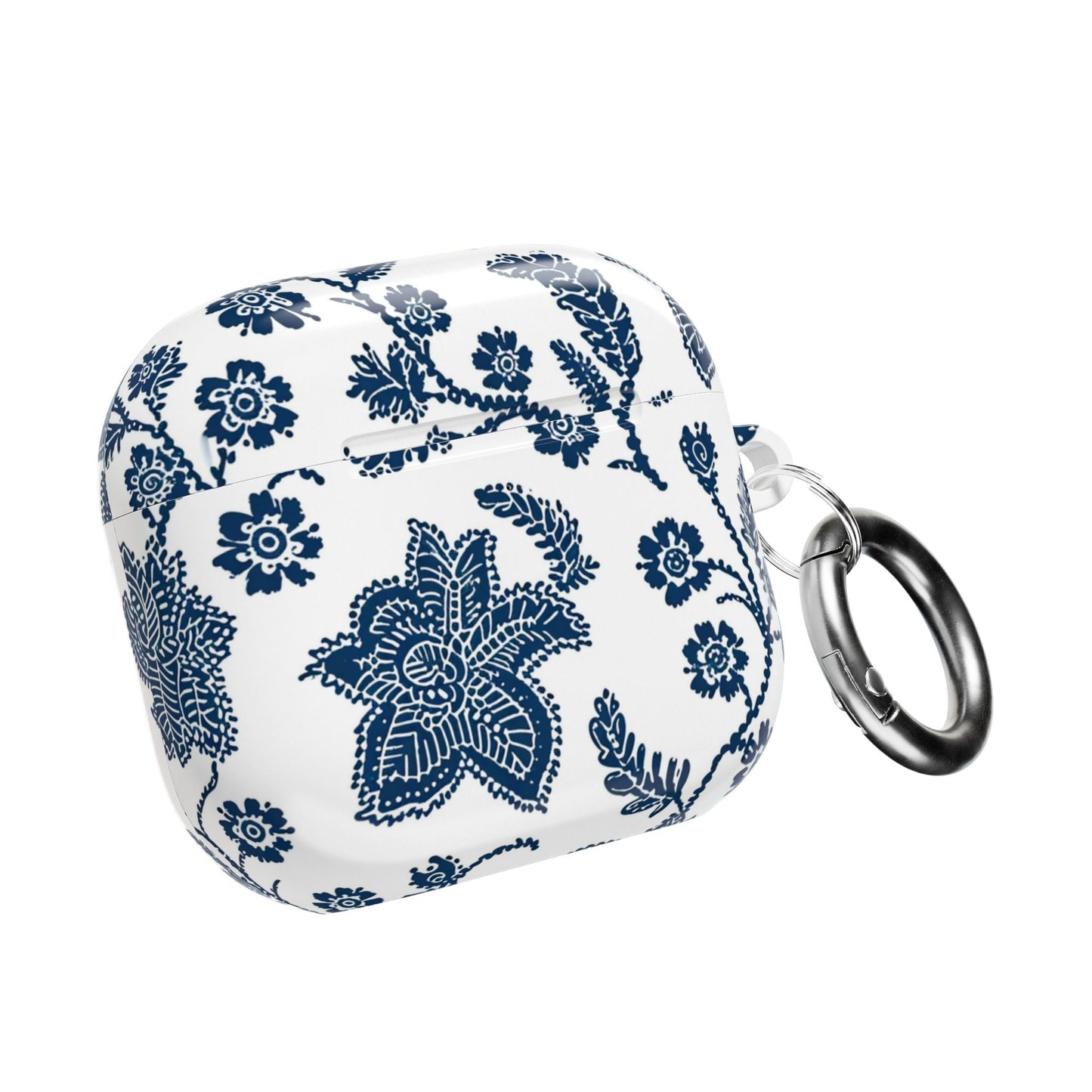 Blue Floral AirPod Case – Vintage Indigo Chinoiserie Design - DIGITAL X