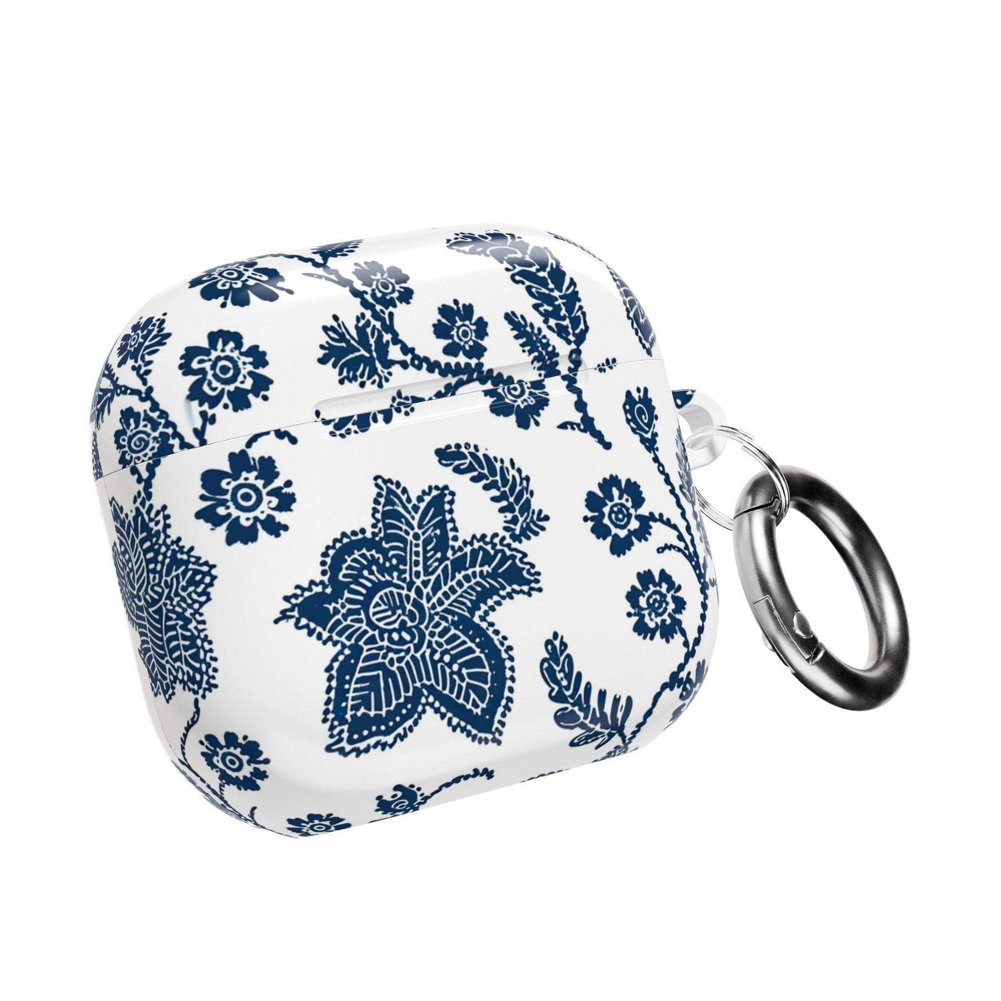 Blue Floral AirPod Case – Vintage Indigo Chinoiserie Design - DIGITAL X