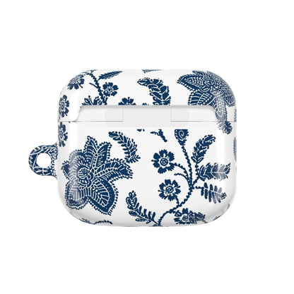 Blue Floral AirPod Case – Vintage Indigo Chinoiserie Design - DIGITAL X