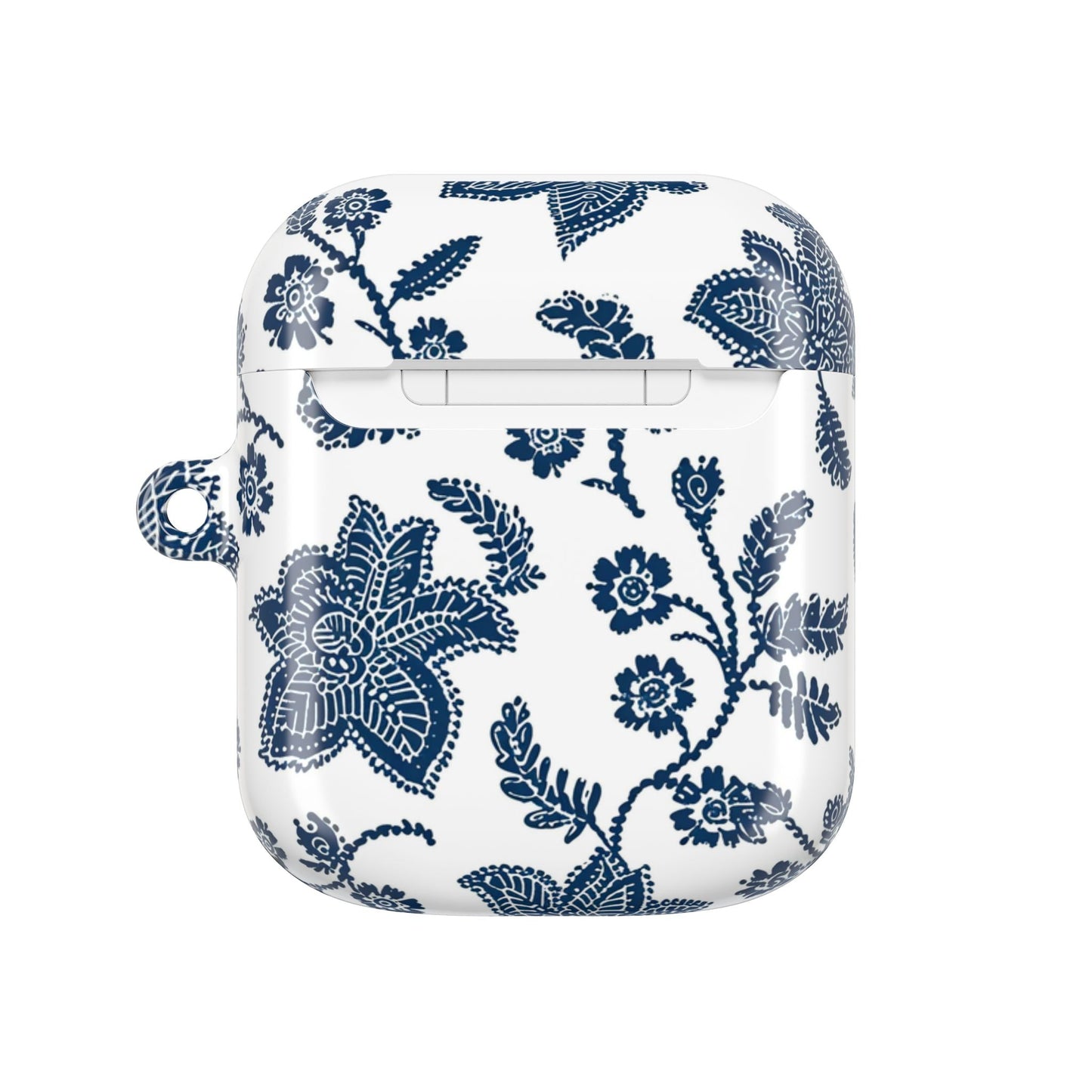 Blue Floral AirPod Case – Vintage Indigo Chinoiserie Design - DIGITAL X