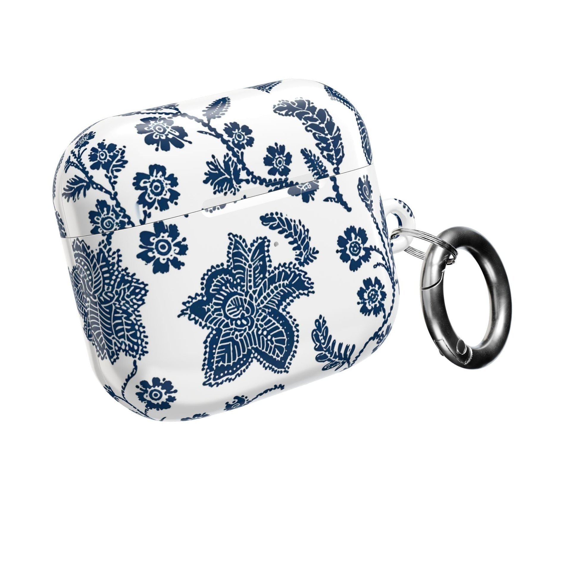Blue Floral AirPod Case – Vintage Indigo Chinoiserie Design - DIGITAL X
