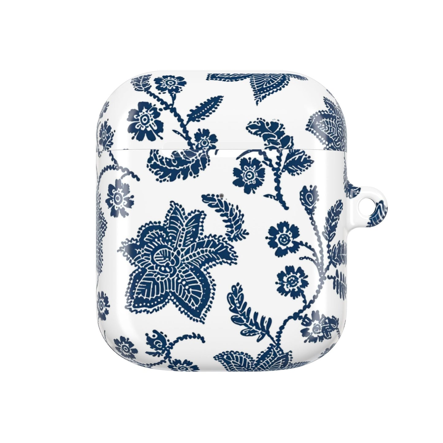 Blue Floral AirPod Case – Vintage Indigo Chinoiserie Design - DIGITAL X