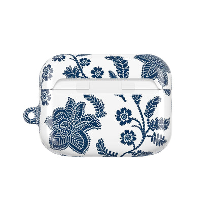 Blue Floral AirPod Case – Vintage Indigo Chinoiserie Design - DIGITAL X