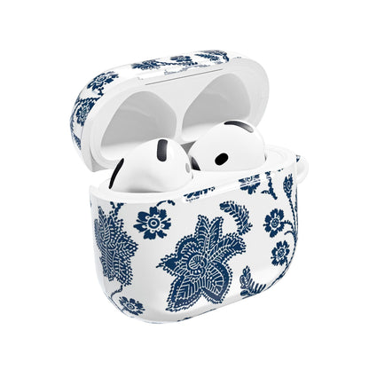 Blue Floral AirPod Case – Vintage Indigo Chinoiserie Design - DIGITAL X