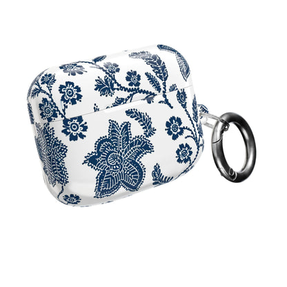 Blue Floral AirPod Case – Vintage Indigo Chinoiserie Design - DIGITAL X