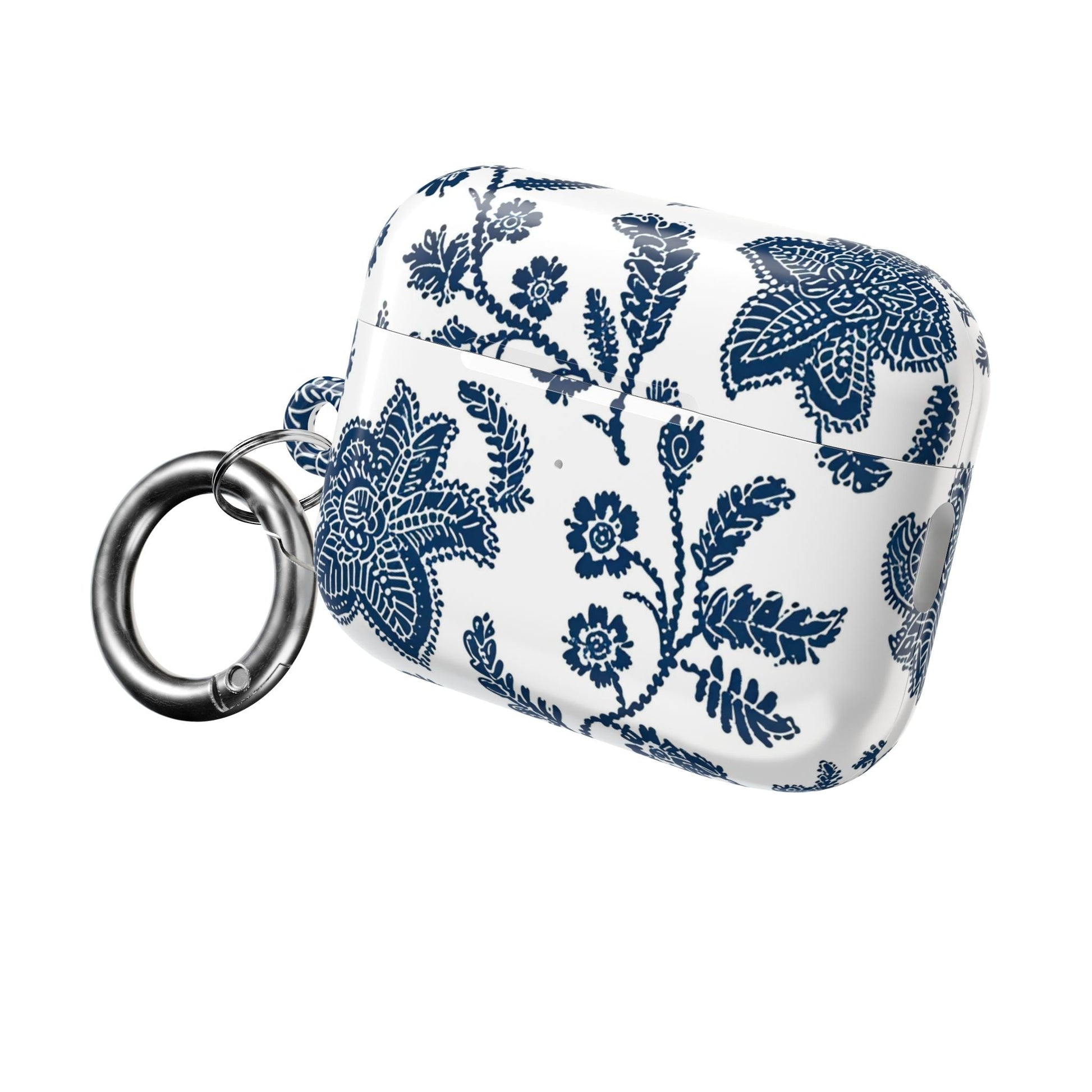 Blue Floral AirPod Case – Vintage Indigo Chinoiserie Design - DIGITAL X