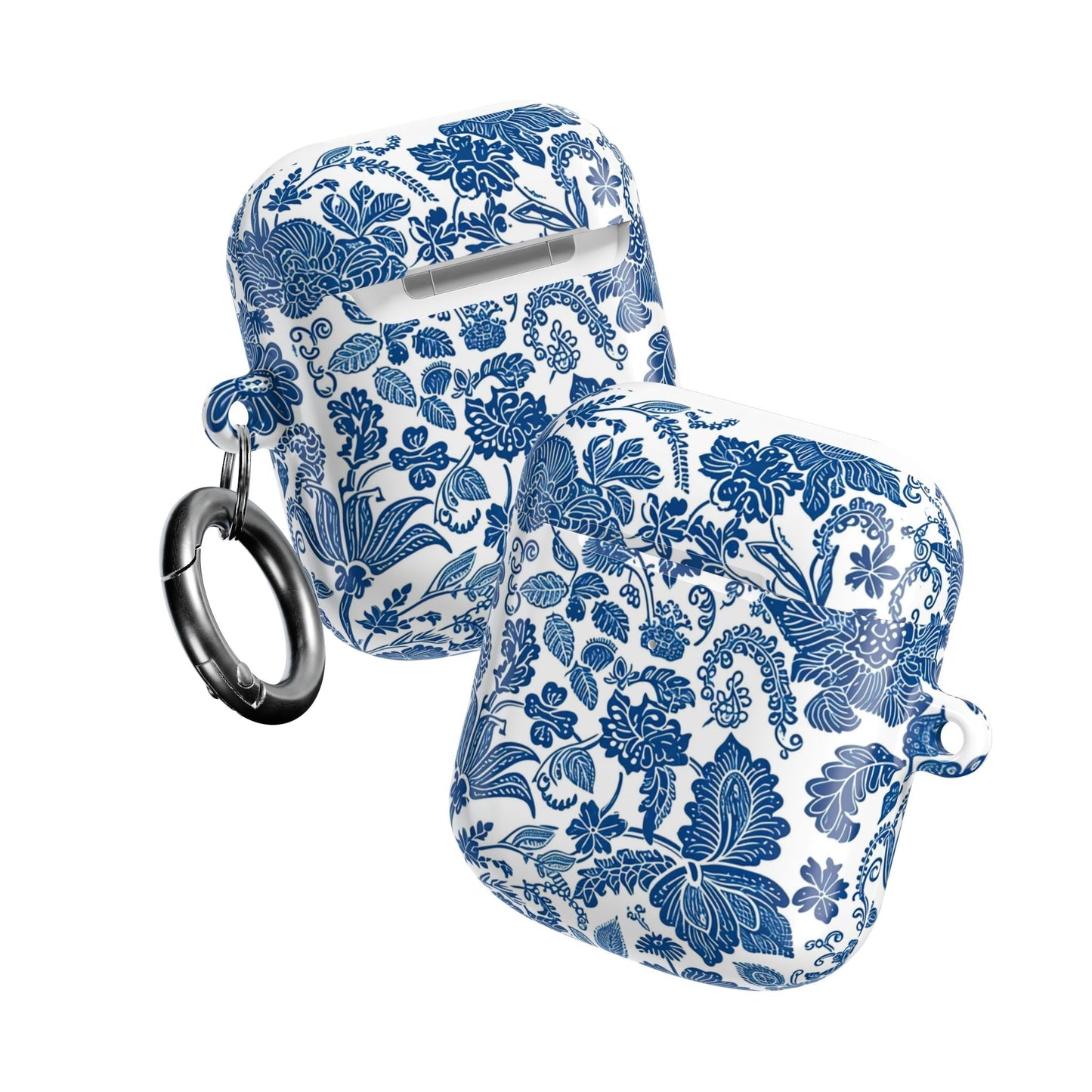 Blue Floral AirPod Case — Vintage Porcelain Pattern Protective Cover - DIGITAL X