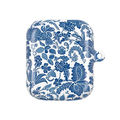 Blue Floral AirPod Case — Vintage Porcelain Pattern Protective Cover - DIGITAL X