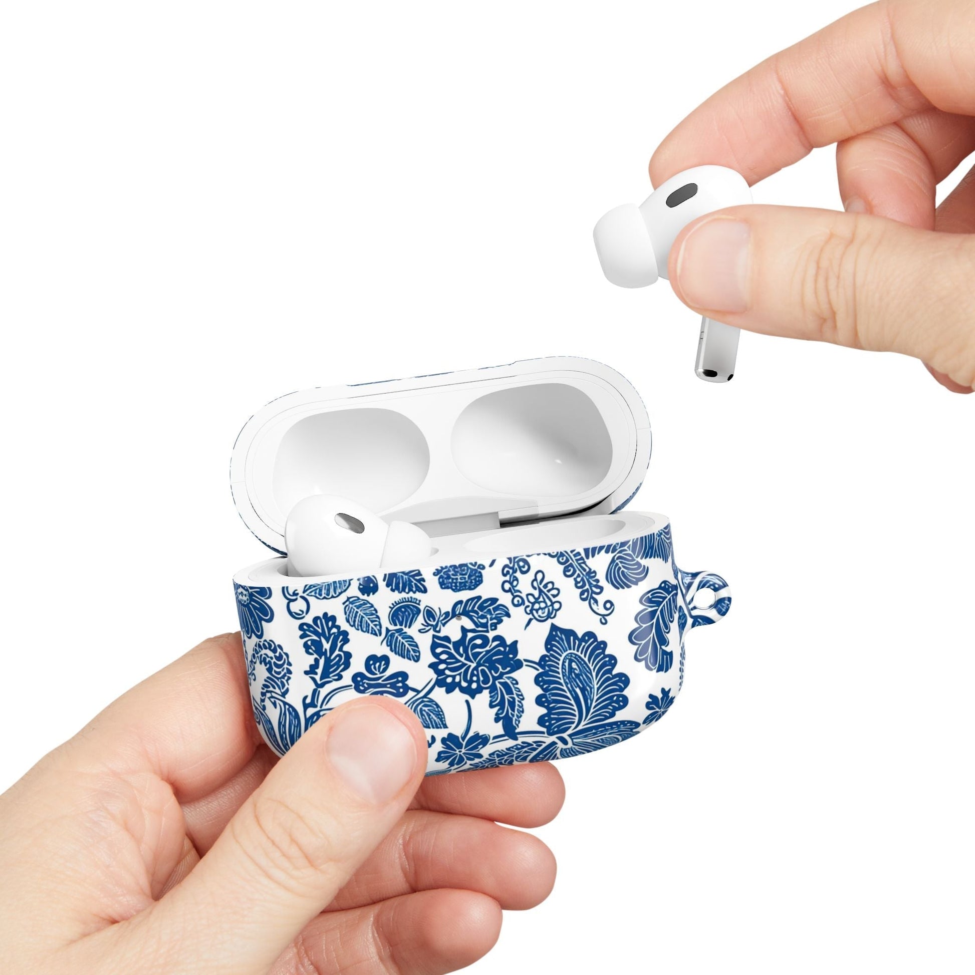 Blue Floral AirPod Case — Vintage Porcelain Pattern Protective Cover - DIGITAL X
