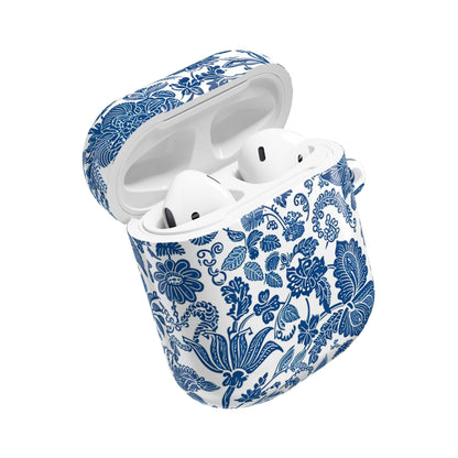 Blue Floral AirPod Case — Vintage Porcelain Pattern Protective Cover - DIGITAL X