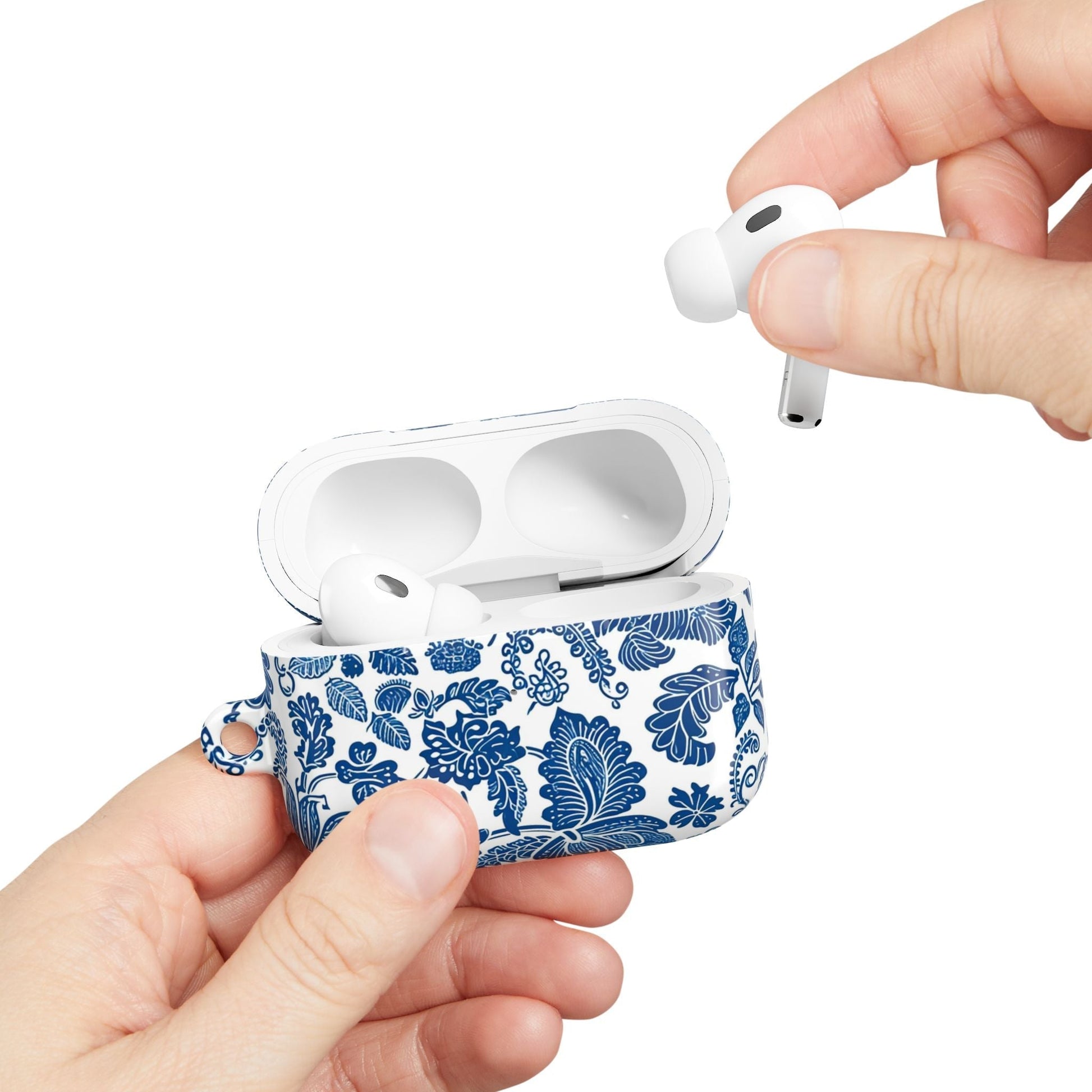 Blue Floral AirPod Case — Vintage Porcelain Pattern Protective Cover - DIGITAL X