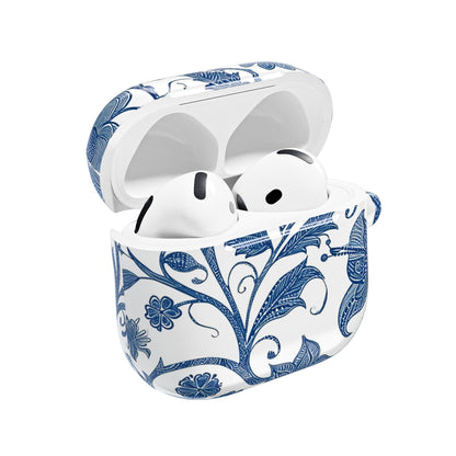 Blue Floral AirPods Case — Vintage Porcelain Pattern Protective Cover - DIGITAL X
