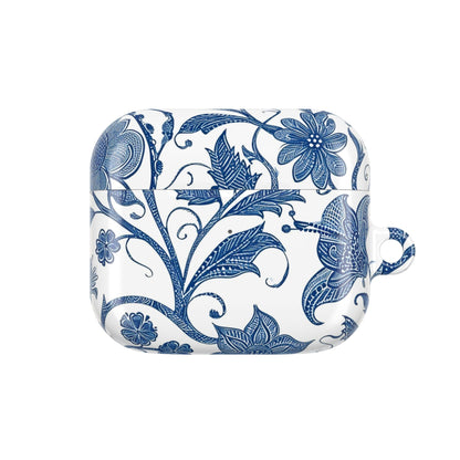 Blue Floral AirPods Case — Vintage Porcelain Pattern Protective Cover - DIGITAL X