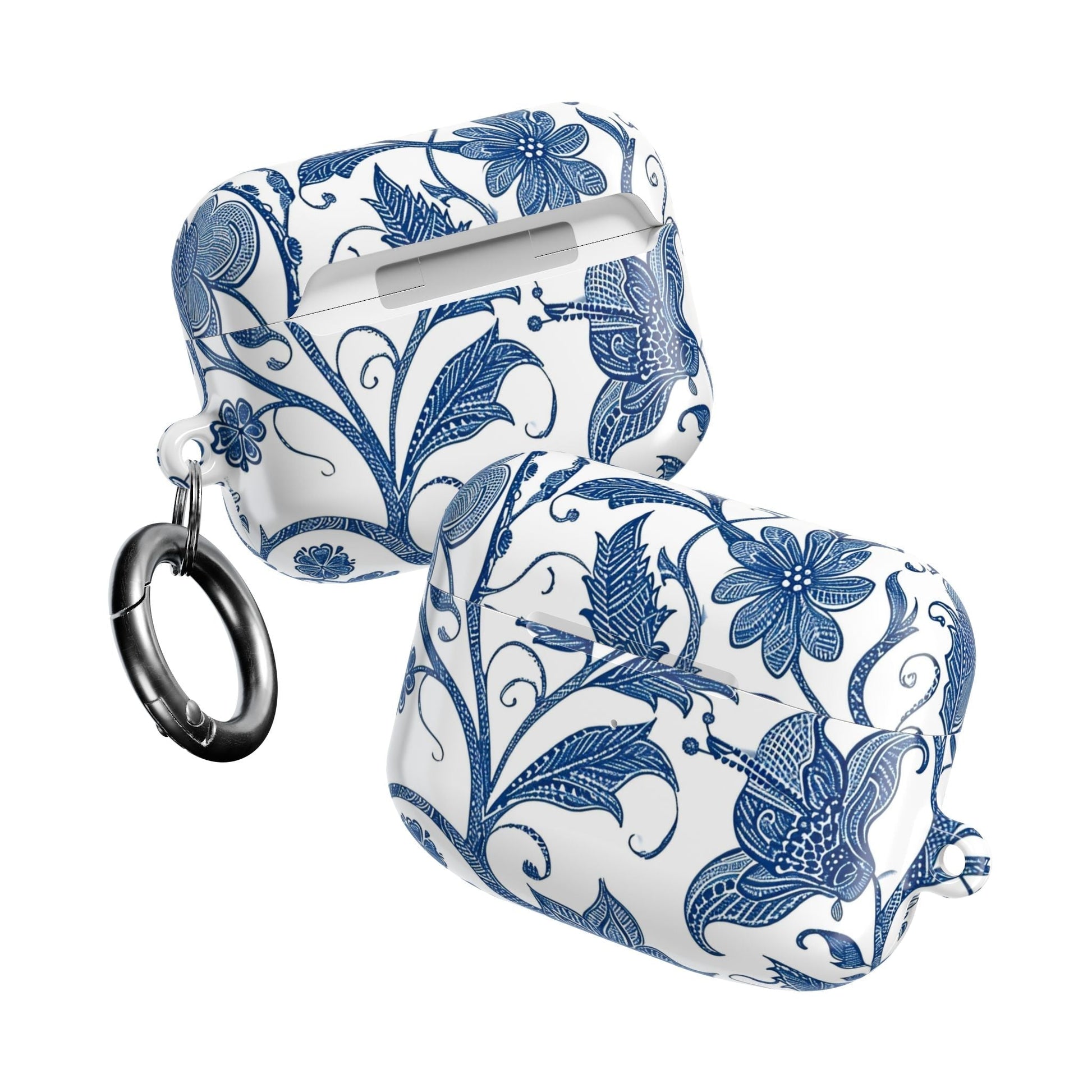 Blue Floral AirPods Case — Vintage Porcelain Pattern Protective Cover - DIGITAL X