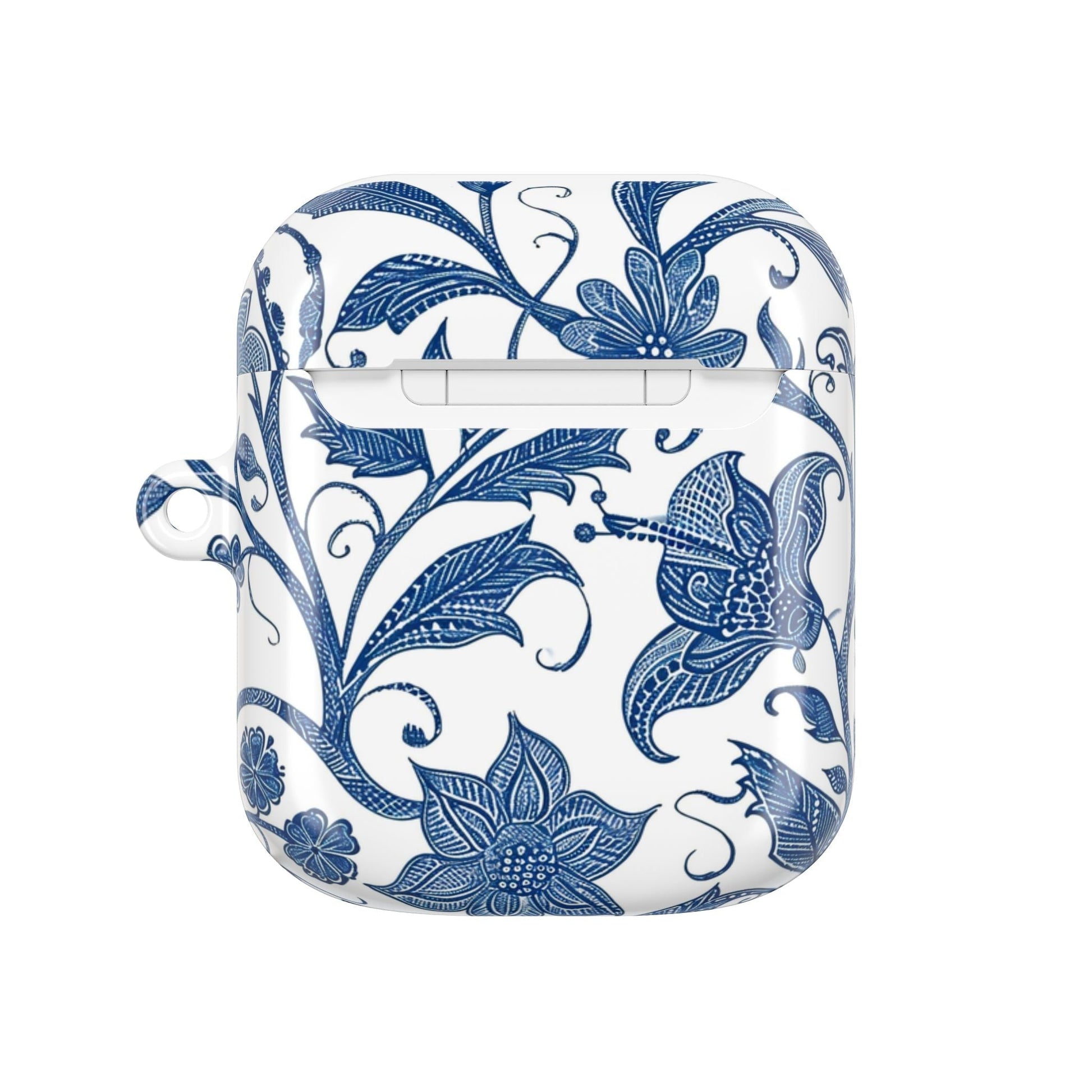 Blue Floral AirPods Case — Vintage Porcelain Pattern Protective Cover - DIGITAL X