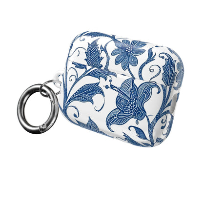 Blue Floral AirPods Case — Vintage Porcelain Pattern Protective Cover - DIGITAL X