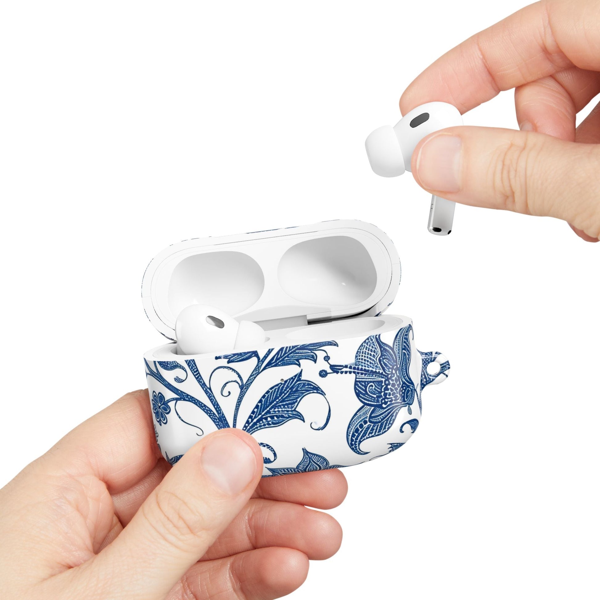 Blue Floral AirPods Case — Vintage Porcelain Pattern Protective Cover - DIGITAL X