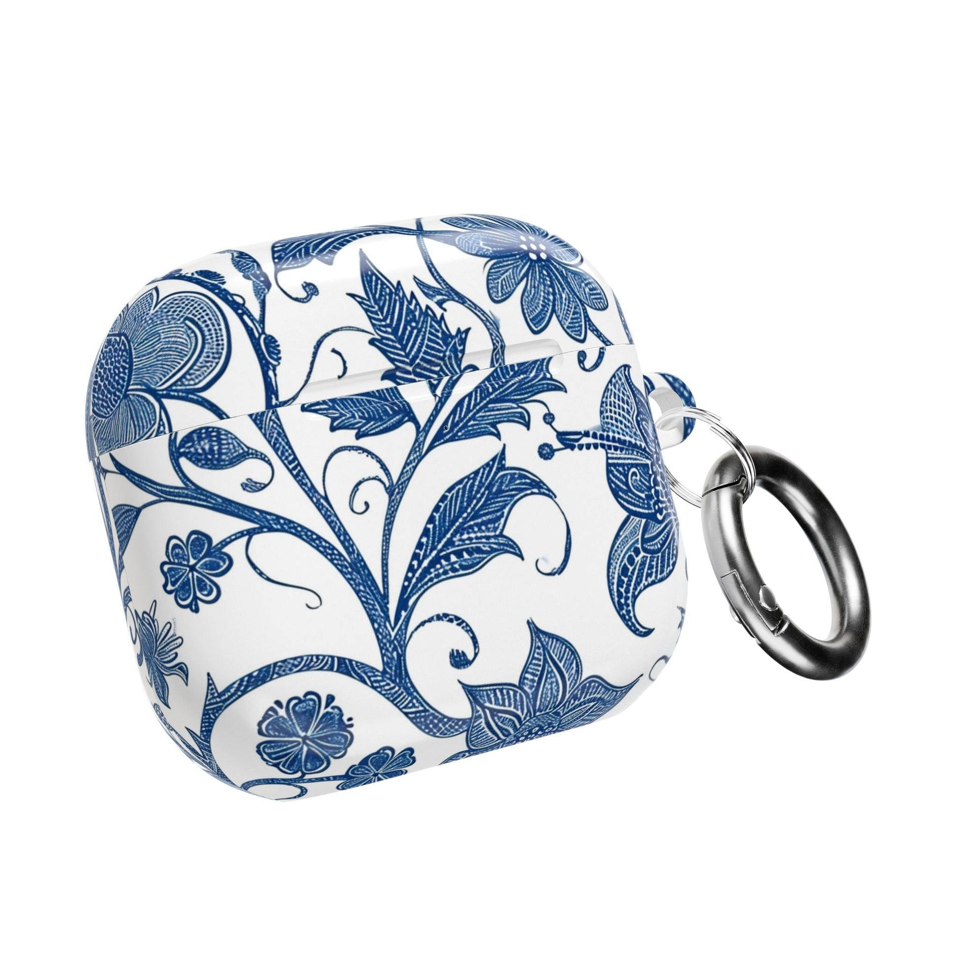 Blue Floral AirPods Case — Vintage Porcelain Pattern Protective Cover - DIGITAL X