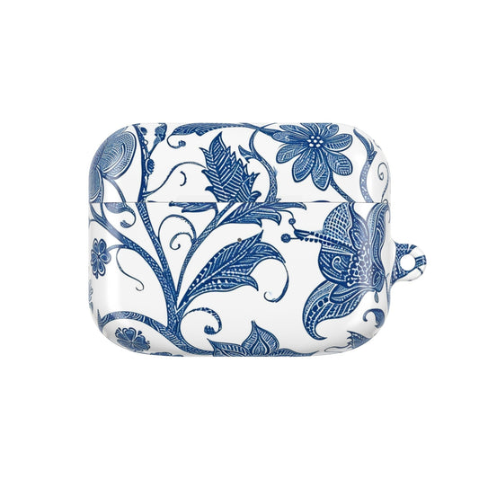 Blue Floral AirPods Case — Vintage Porcelain Pattern Protective Cover - DIGITAL X