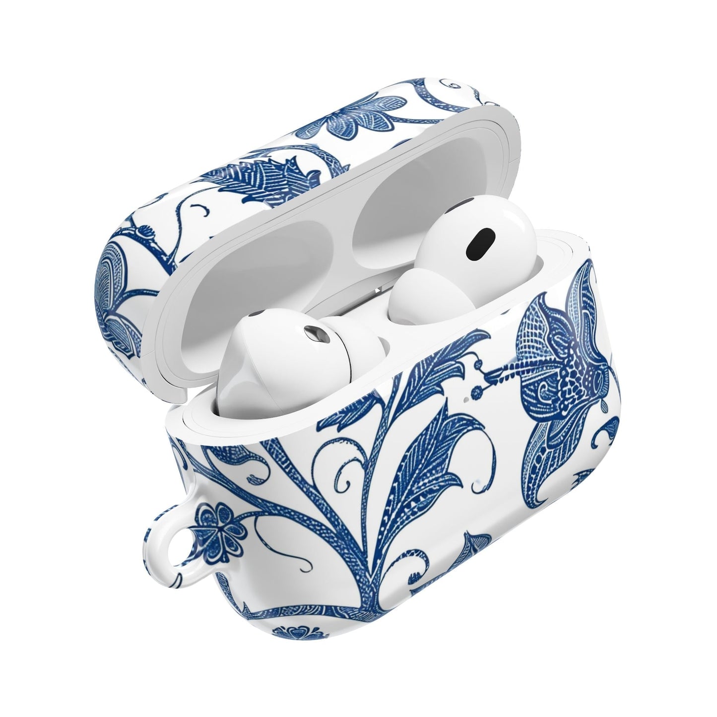 Blue Floral AirPods Case — Vintage Porcelain Pattern Protective Cover - DIGITAL X