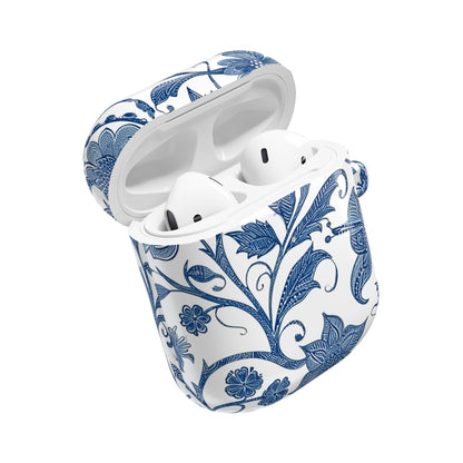 Blue Floral AirPods Case — Vintage Porcelain Pattern Protective Cover - DIGITAL X