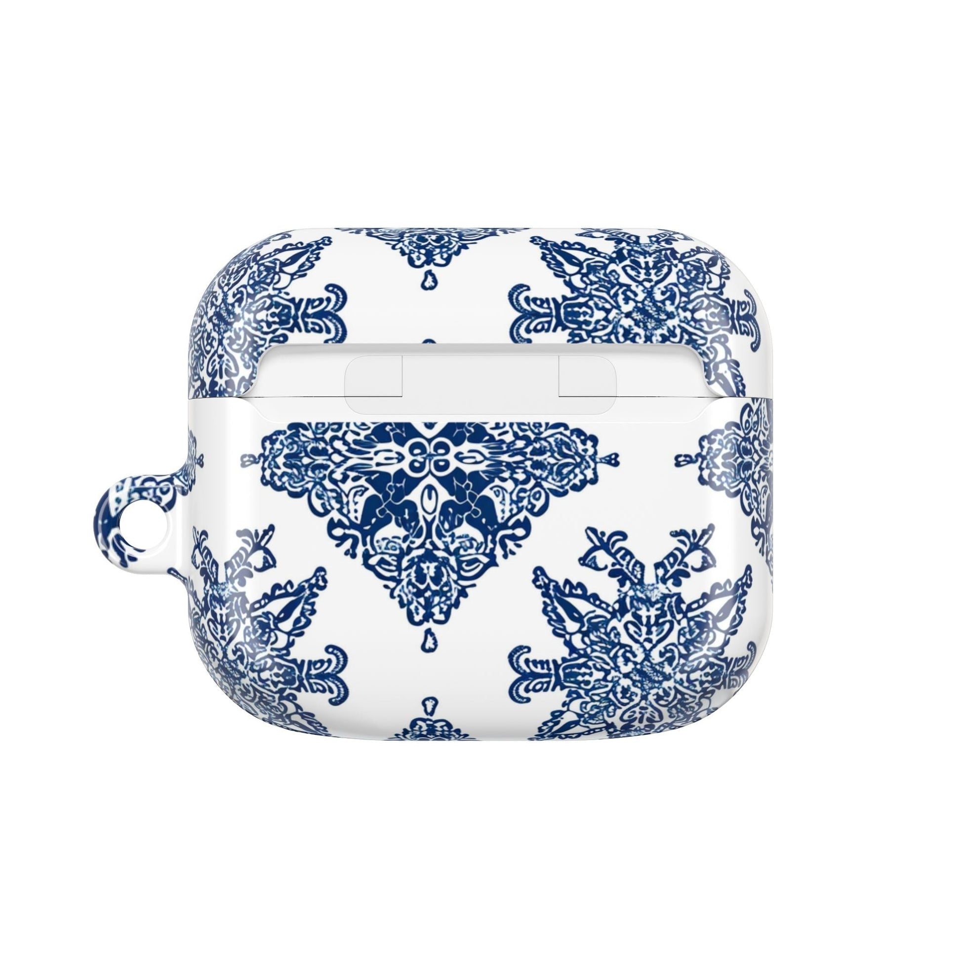 Blue Floral Damask AirPod Case — Ceramic Tile Pattern Protective Case - DIGITAL X