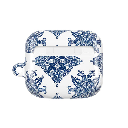 Blue Floral Damask AirPod Case — Ceramic Tile Pattern Protective Case - DIGITAL X
