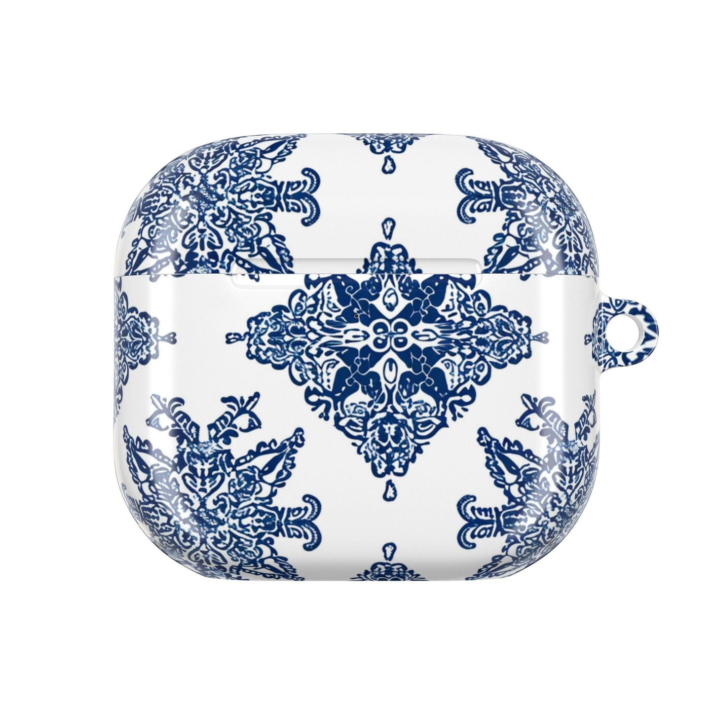 Blue Floral Damask AirPod Case — Ceramic Tile Pattern Protective Case - DIGITAL X