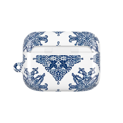 Blue Floral Damask AirPod Case — Ceramic Tile Pattern Protective Case - DIGITAL X