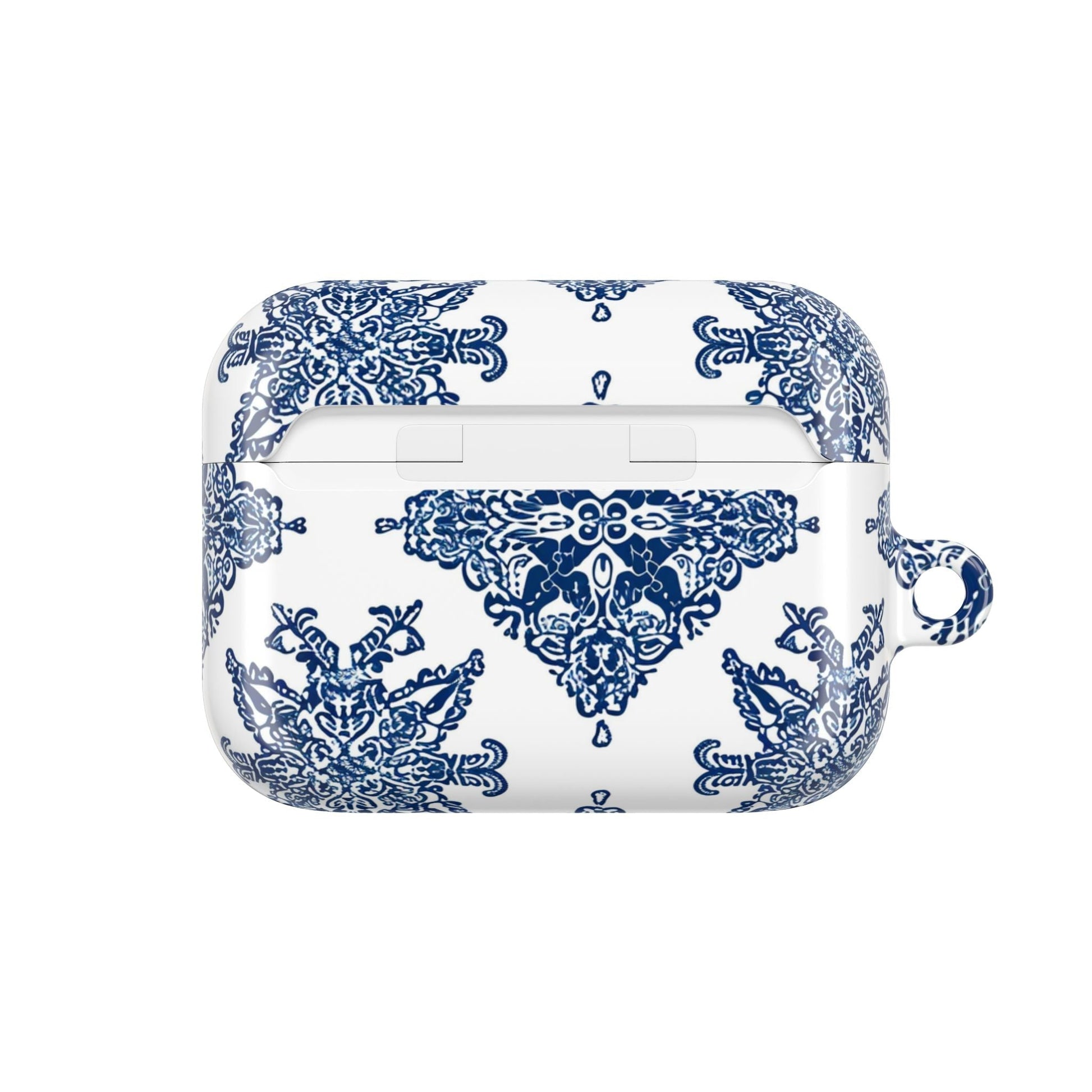 Blue Floral Damask AirPod Case — Ceramic Tile Pattern Protective Case - DIGITAL X