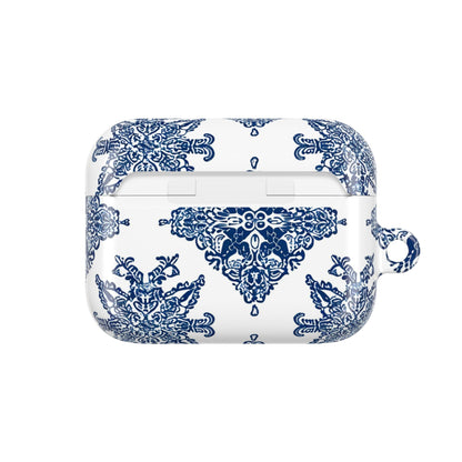 Blue Floral Damask AirPod Case — Ceramic Tile Pattern Protective Case - DIGITAL X