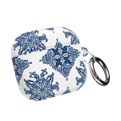 Blue Floral Damask AirPod Case — Ceramic Tile Pattern Protective Case - DIGITAL X