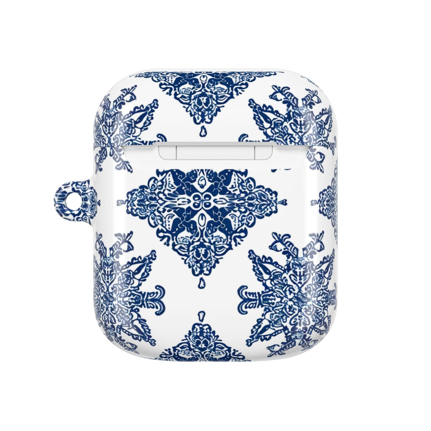 Blue Floral Damask AirPod Case — Ceramic Tile Pattern Protective Case - DIGITAL X